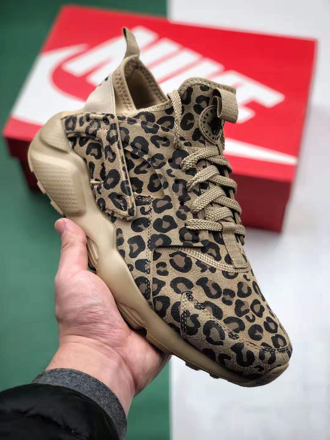 Nike Air Huarache Run Ultra Suede ID Brown Leopard Print - 829669-557