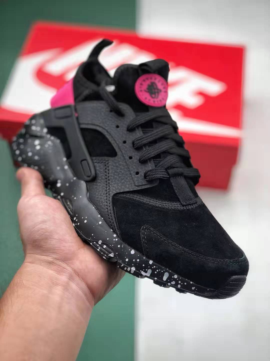 Nike Air Huarache Run Ultra ID Moss Green Brown and Pink - 829669-336