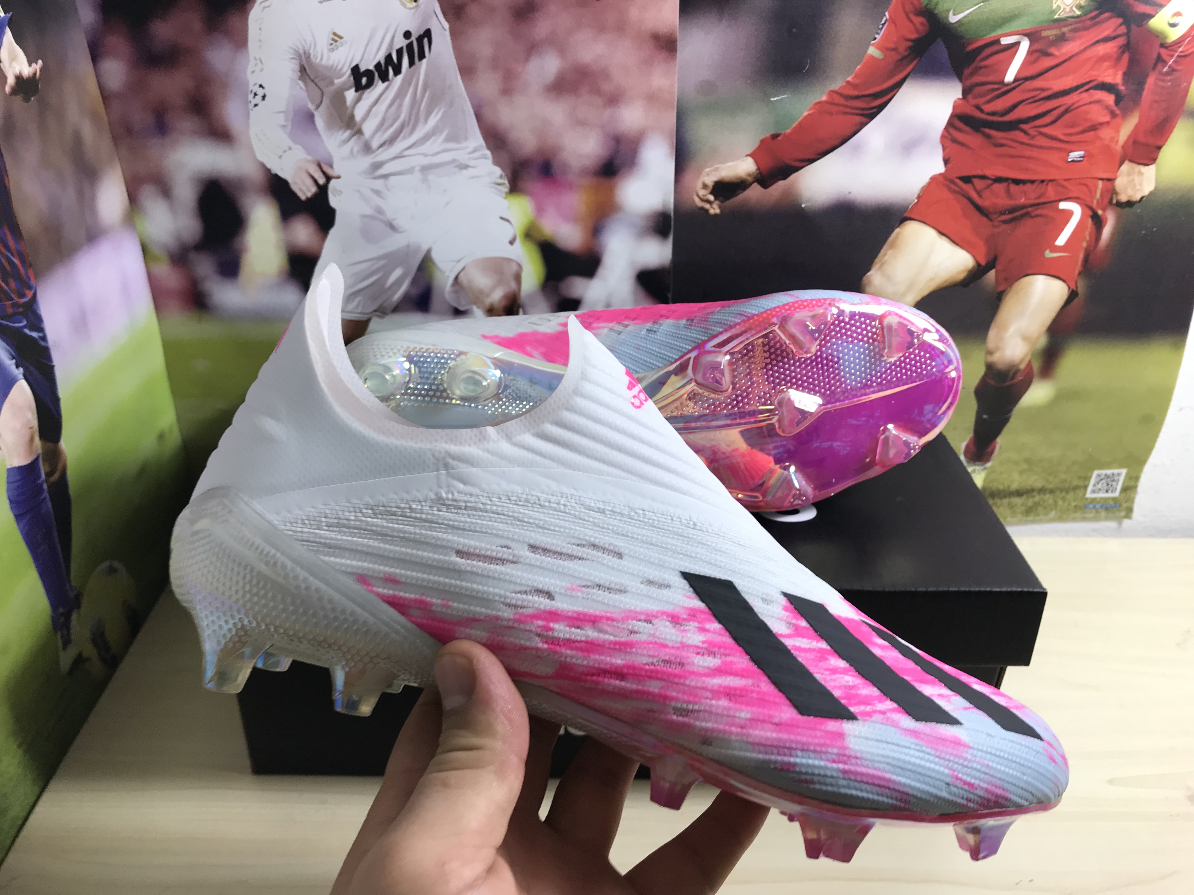 Adidas X 19+ FG White Shock Pink EG7138 - Performance Football Cleats Adidas X 19+ FG White Shock Pink EG7138 - Performance Football Cleats