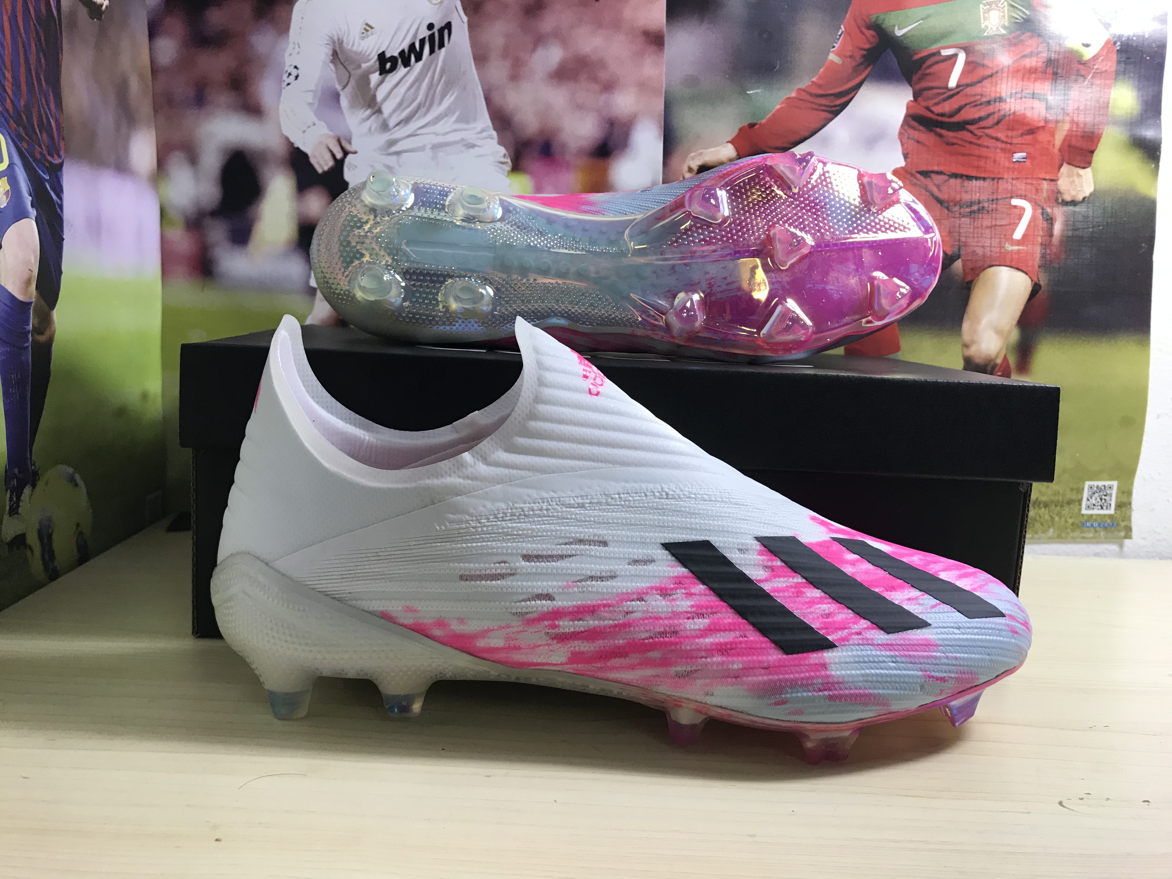 Adidas X 19+ FG White Shock Pink EG7138 - Performance Football Cleats Adidas X 19+ FG White Shock Pink EG7138 - Performance Football Cleats