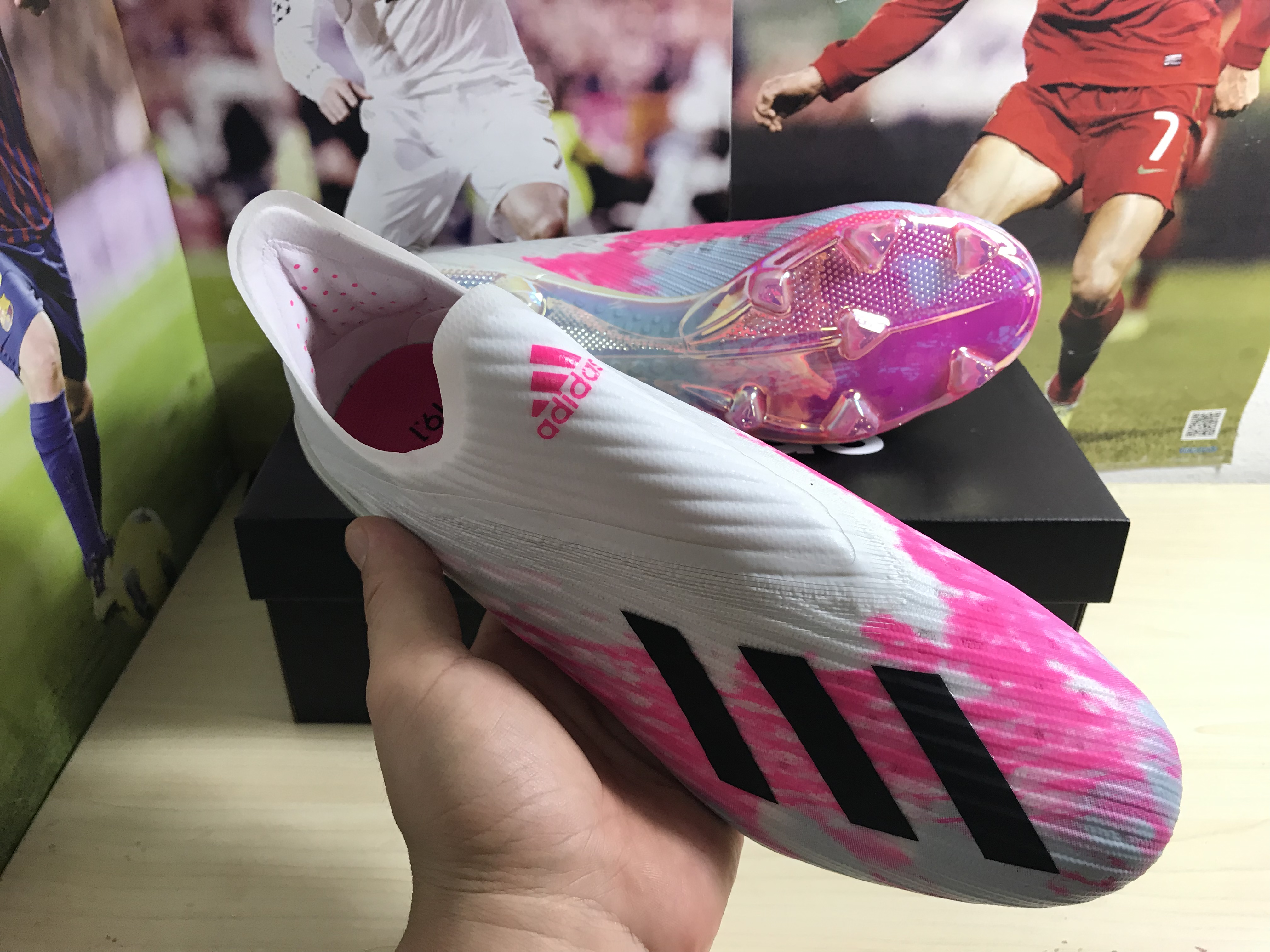 Adidas X 19+ FG White Shock Pink EG7138 - Performance Football Cleats Adidas X 19+ FG White Shock Pink EG7138 - Performance Football Cleats