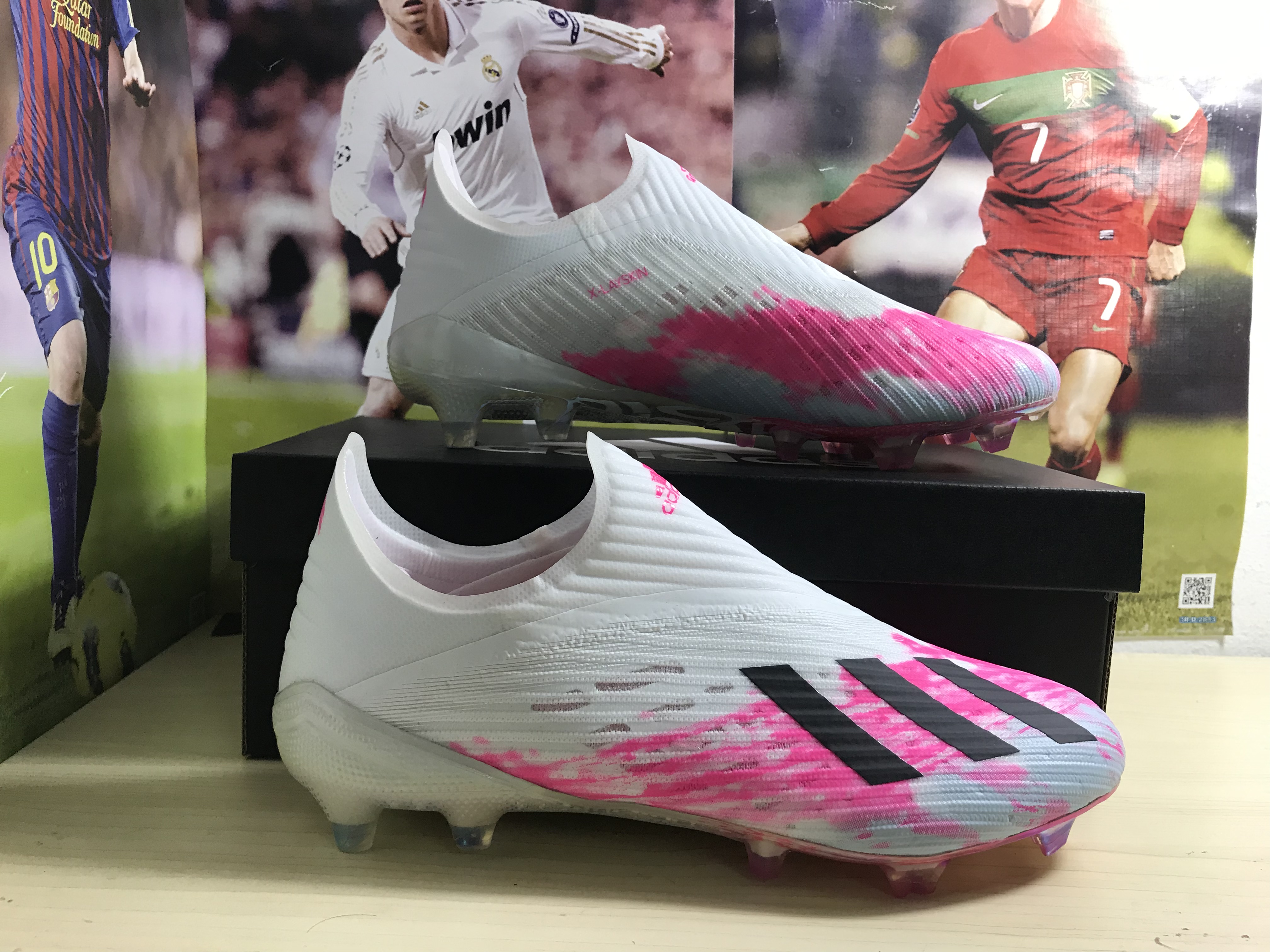 Adidas X 19+ FG White Shock Pink EG7138 - Performance Football Cleats Adidas X 19+ FG White Shock Pink EG7138 - Performance Football Cleats