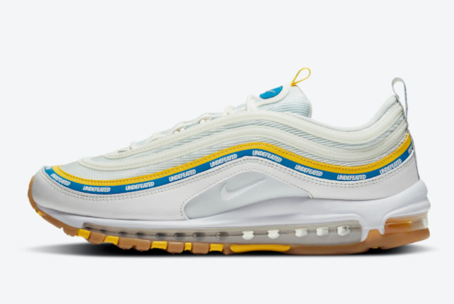 Undefeated x Nike Air Max 97 Sail/White-Aero Blue-Midwest Gold DC4830-100 - Limited Edition Sneakers Undefeated x Nike Air Max 97 Sail/White-Aero Blue-Midwest Gold DC4830-100 - Limited Edition Sneakers