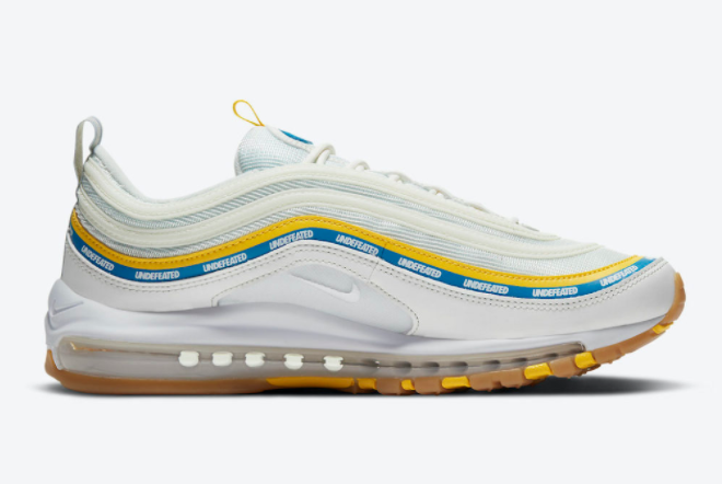 Undefeated x Nike Air Max 97 Sail/White-Aero Blue-Midwest Gold DC4830-100 - Limited Edition Sneakers Undefeated x Nike Air Max 97 Sail/White-Aero Blue-Midwest Gold DC4830-100 - Limited Edition Sneakers