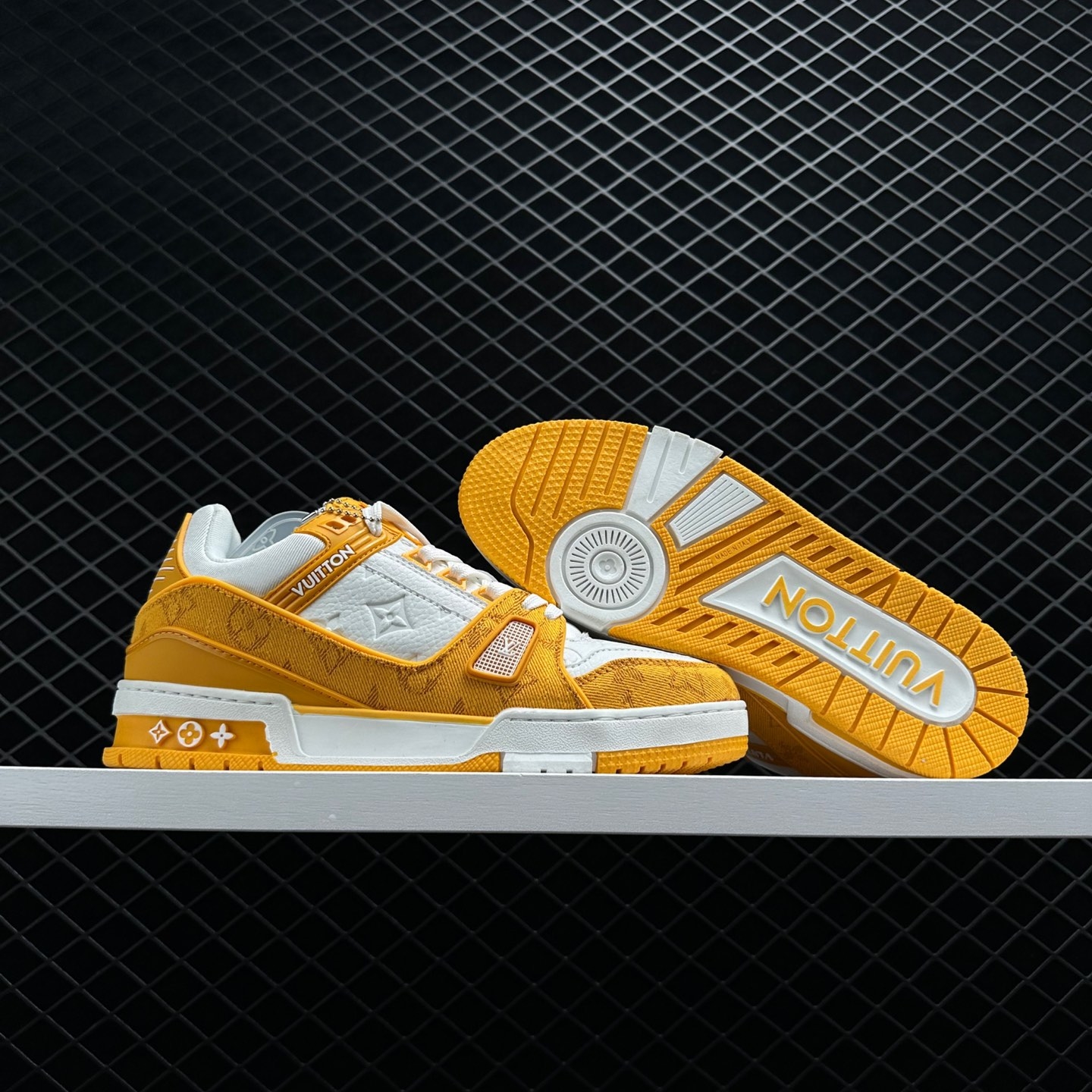 Louis Vuitton Trainer Yellow Monogram Denim White 1A9JHB – Exquisite Luxury Footwear Louis Vuitton Trainer Yellow Monogram Denim White 1A9JHB – Exquisite Luxury Footwear