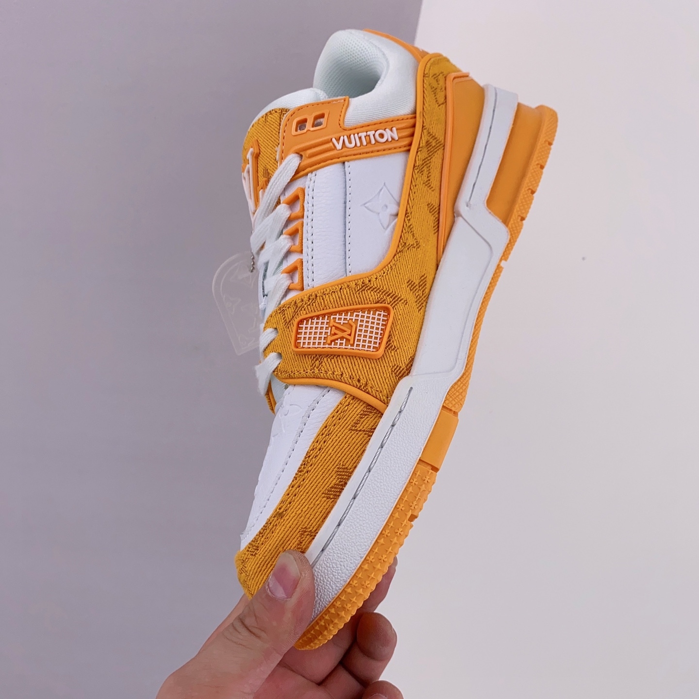 Louis Vuitton Trainer Yellow Monogram Denim White 1A9JHB – Exquisite Luxury Footwear Louis Vuitton Trainer Yellow Monogram Denim White 1A9JHB – Exquisite Luxury Footwear