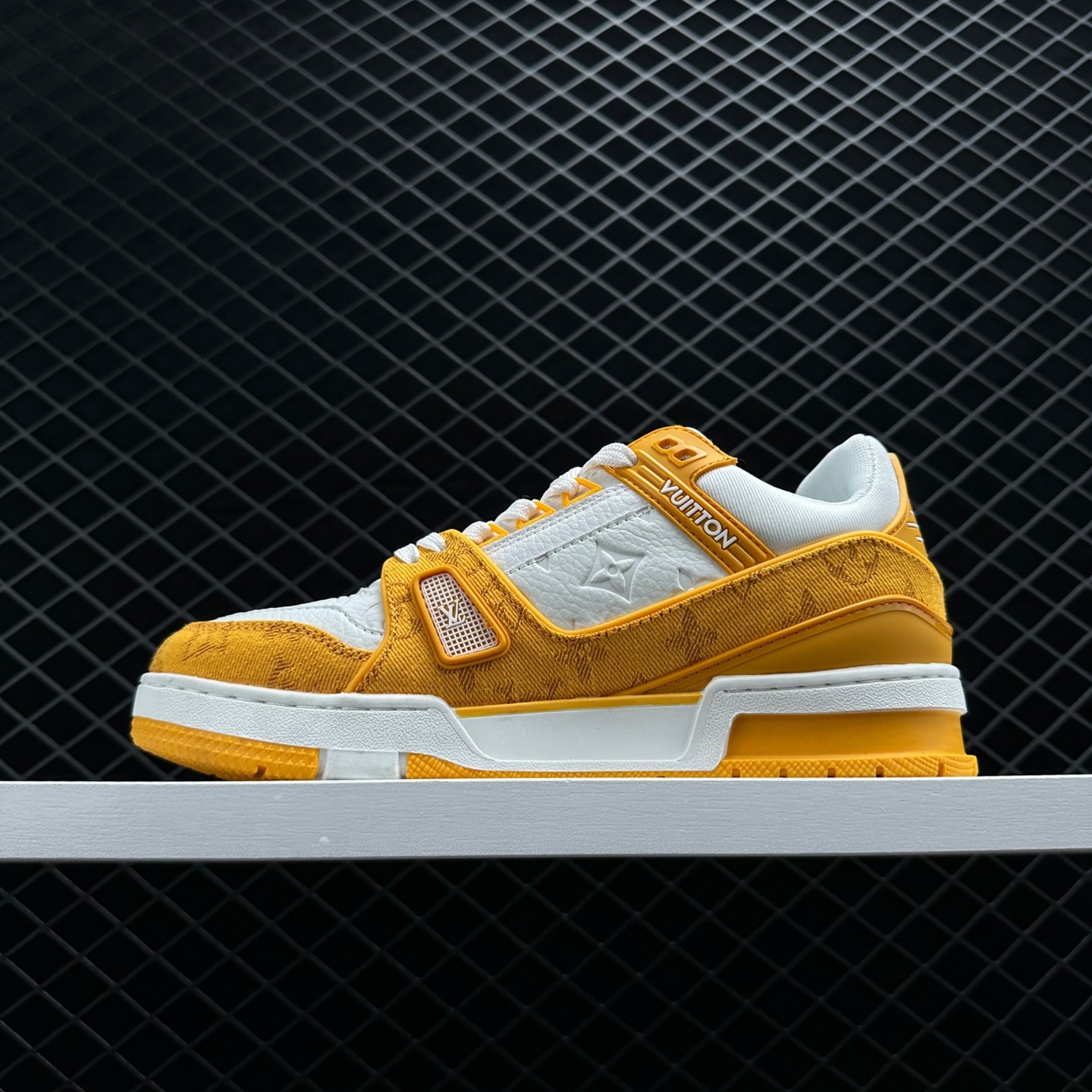 Louis Vuitton Trainer Yellow Monogram Denim White 1A9JHB – Exquisite Luxury Footwear Louis Vuitton Trainer Yellow Monogram Denim White 1A9JHB – Exquisite Luxury Footwear
