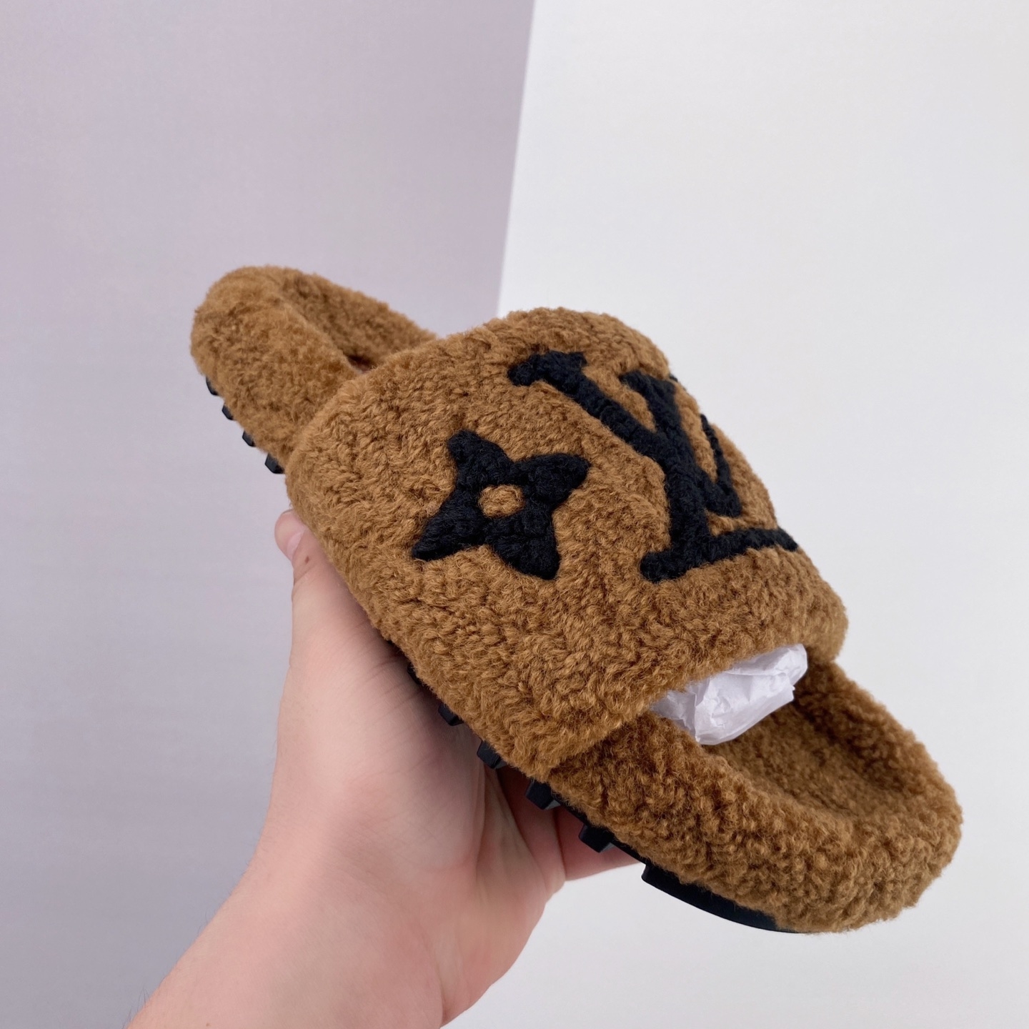 LOUIS VUITTON Shearling Monogram Giant Paseo Flat Comfort Mule Brown - Stylish Luxury Footwear at its Finest LOUIS VUITTON Shearling Monogram Giant Paseo Flat Comfort Mule Brown - Stylish Luxury Footwear at its Finest