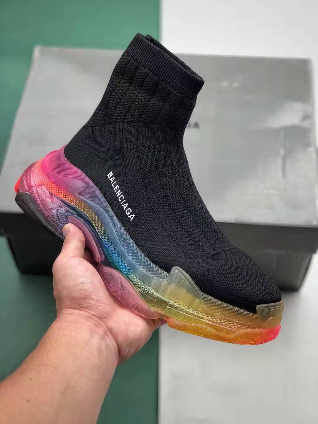 Balenciaga Triple S Trainer Blue Red - 490673 W06E3 4365 Balenciaga Triple S Trainer Blue Red - 490673 W06E3 4365