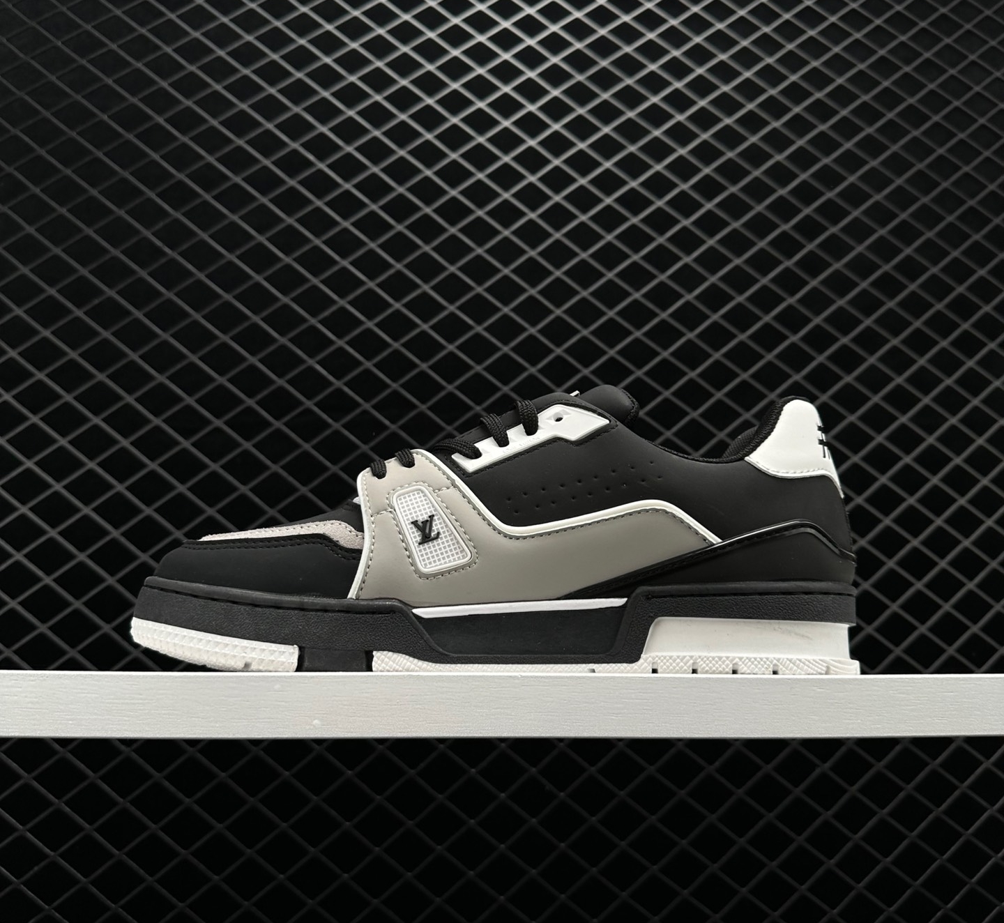 Louis Vuitton LV Trainer Black Grey White 1AAHS3 - Sleek and Stylish Footwear Louis Vuitton LV Trainer Black Grey White 1AAHS3 - Sleek and Stylish Footwear