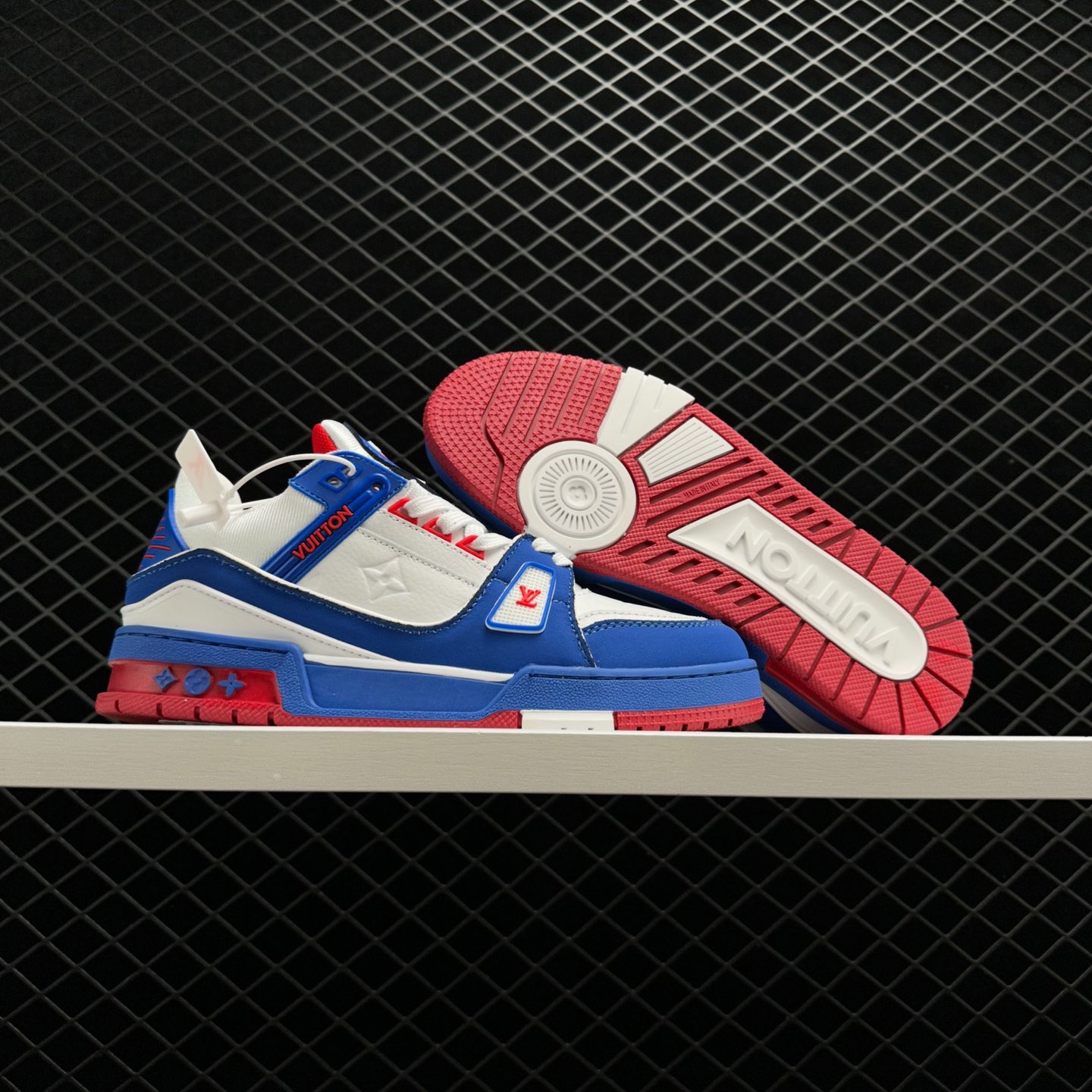 Louis Vuitton Trainer Sneaker 'White Blue Red' 1A8ZSY - Exclusive High-End Footwear Louis Vuitton Trainer Sneaker 'White Blue Red' 1A8ZSY - Exclusive High-End Footwear