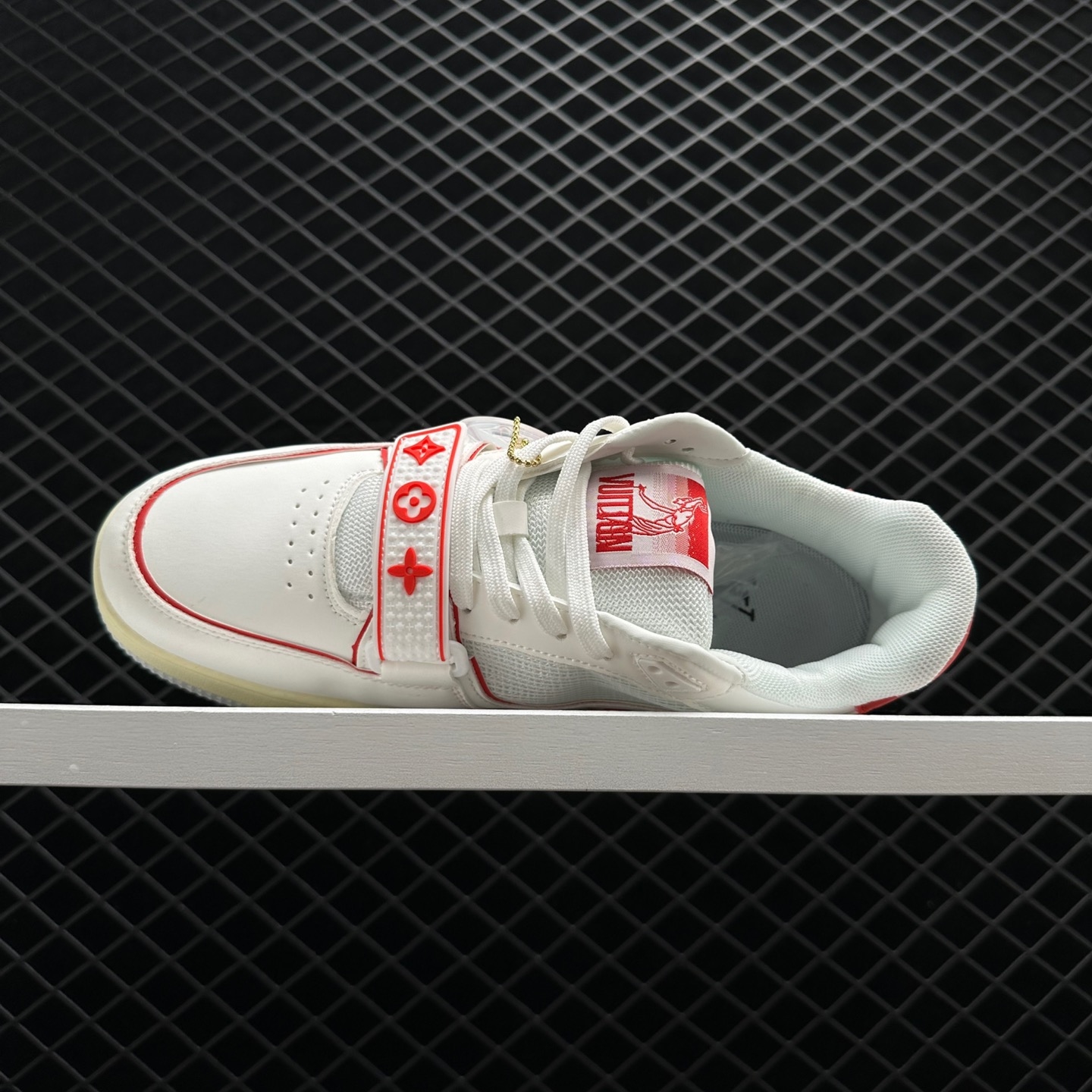 Shop Stylish Louis Vuitton White Red Velcro Trainer Sneaker - Limited Edition Shop Stylish Louis Vuitton White Red Velcro Trainer Sneaker - Limited Edition