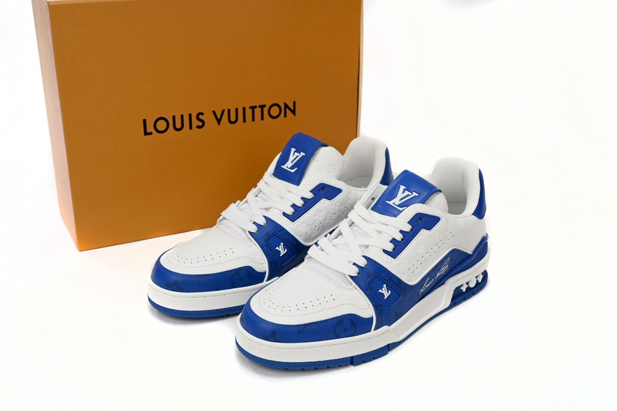 Louis Vuitton Trainer #54 – Signature Blue White Stylish Sneakers Louis Vuitton Trainer #54 – Signature Blue White Stylish Sneakers
