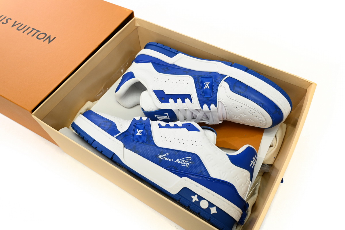 Louis Vuitton Trainer #54 – Signature Blue White Stylish Sneakers Louis Vuitton Trainer #54 – Signature Blue White Stylish Sneakers