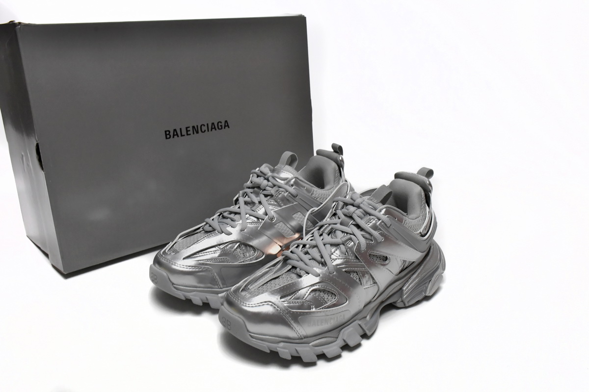 Balenciaga Track Sneaker 'Silver' 542023 W2FS3 8100 - Sleek and Stylish Footwear Balenciaga Track Sneaker 'Silver' 542023 W2FS3 8100 - Sleek and Stylish Footwear