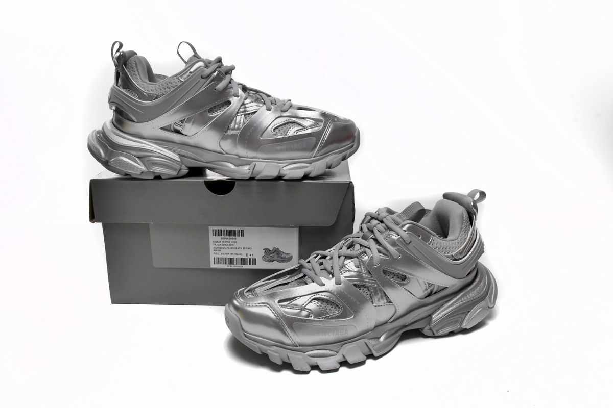 Balenciaga Track Sneaker 'Silver' 542023 W2FS3 8100 - Sleek and Stylish Footwear Balenciaga Track Sneaker 'Silver' 542023 W2FS3 8100 - Sleek and Stylish Footwear