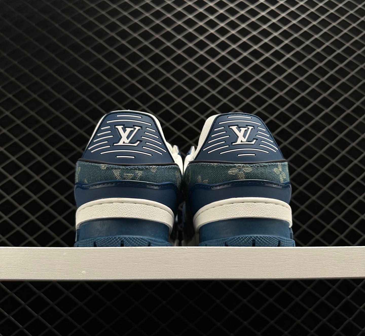 Louis Vuitton LV Trainer Monogram Denim White Blue 1A9JGZ - Iconic Luxury Sneaker Louis Vuitton LV Trainer Monogram Denim White Blue 1A9JGZ - Iconic Luxury Sneaker