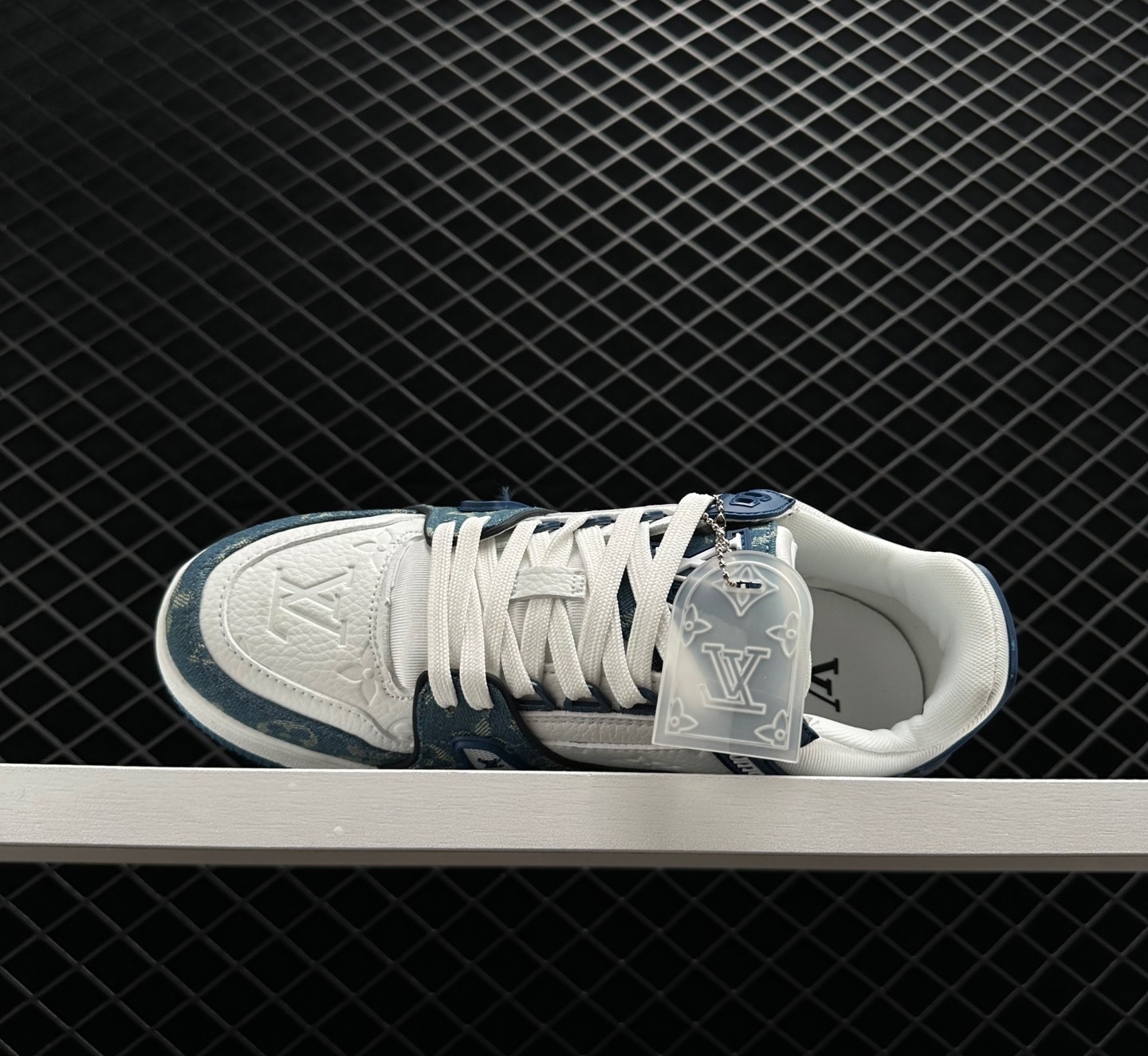 Louis Vuitton LV Trainer Monogram Denim White Blue 1A9JGZ - Iconic Luxury Sneaker Louis Vuitton LV Trainer Monogram Denim White Blue 1A9JGZ - Iconic Luxury Sneaker