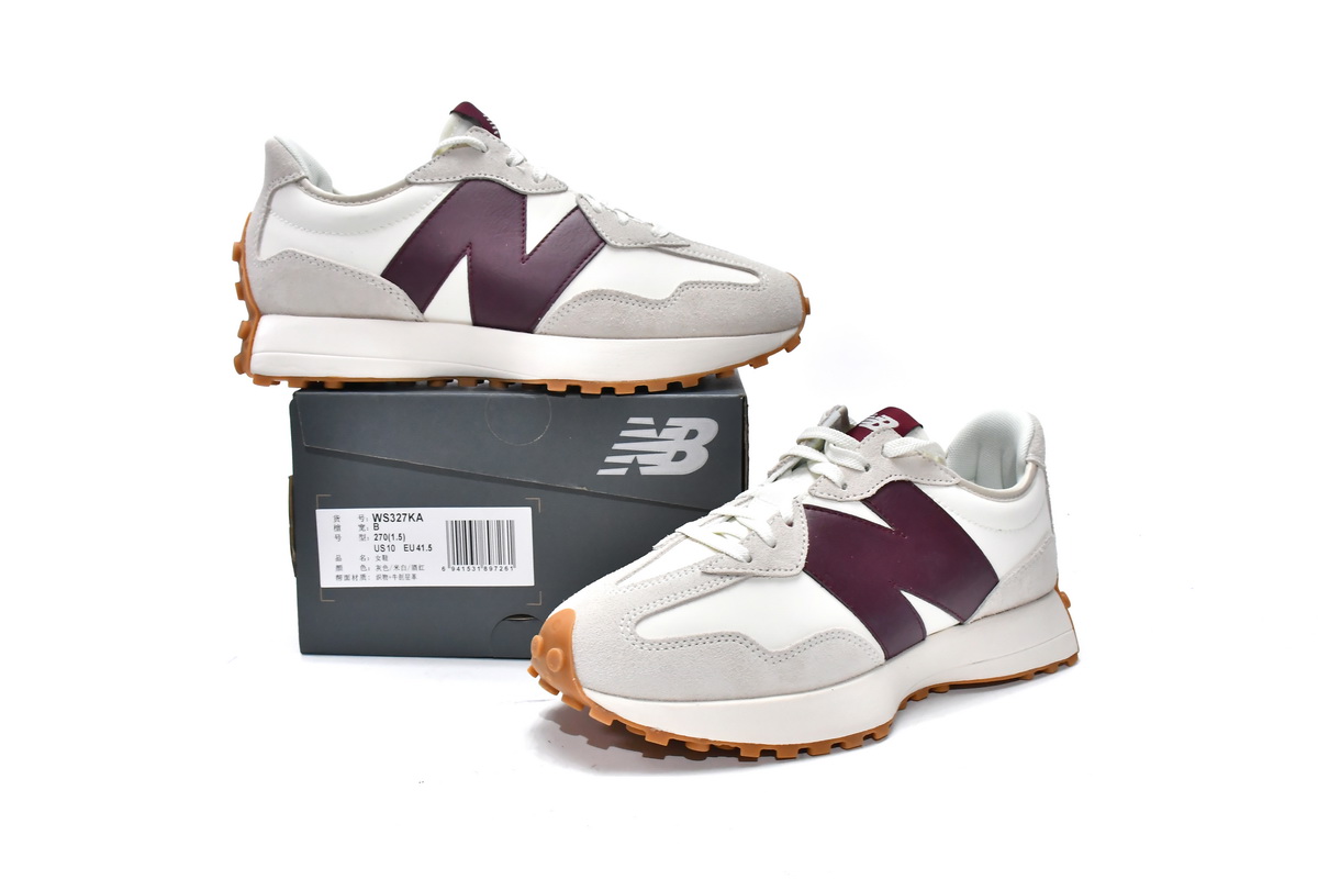 New Balance 327 White Dark Red WS327KA - Stylish and Comfy Sneakers New Balance 327 White Dark Red WS327KA - Stylish and Comfy Sneakers