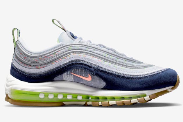 Nike Air Max 97 'Sashiko' Grey/Navy-Volt - Stylish and Versatile Sneakers