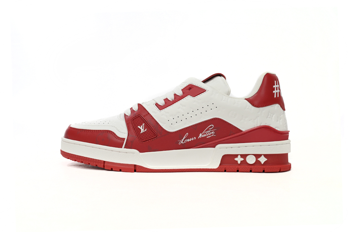 Louis Vuitton Trainer #54 Signature Red White 1AANFH - Stylish and Iconic Footwear Louis Vuitton Trainer #54 Signature Red White 1AANFH - Stylish and Iconic Footwear