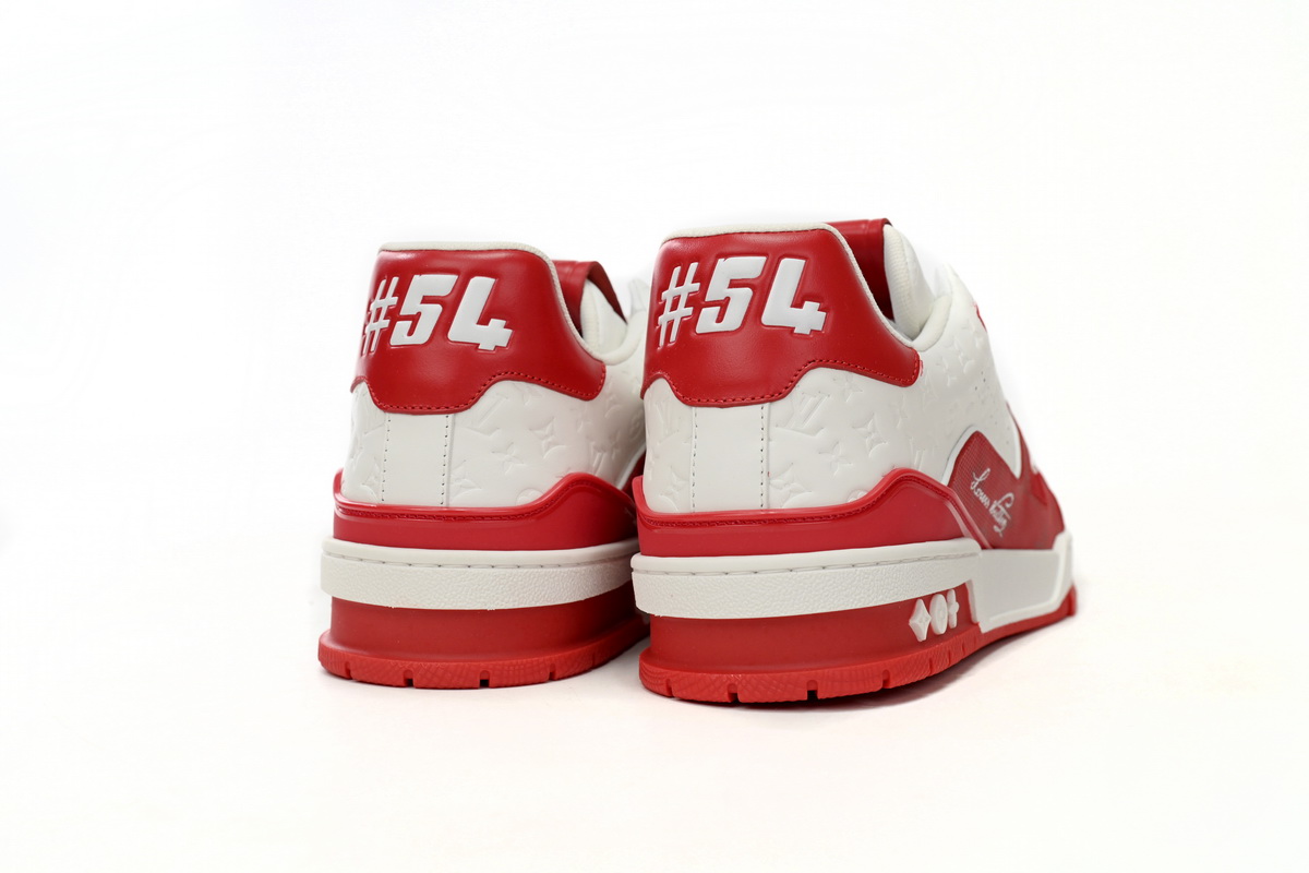 Louis Vuitton Trainer #54 Signature Red White 1AANFH - Stylish and Iconic Footwear Louis Vuitton Trainer #54 Signature Red White 1AANFH - Stylish and Iconic Footwear
