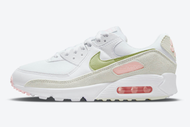 Nike Wmns Air Max 90 White/Light Olive-Light Pink DM2874-100: Stylish Sneakers for Women Nike Wmns Air Max 90 White/Light Olive-Light Pink DM2874-100: Stylish Sneakers for Women