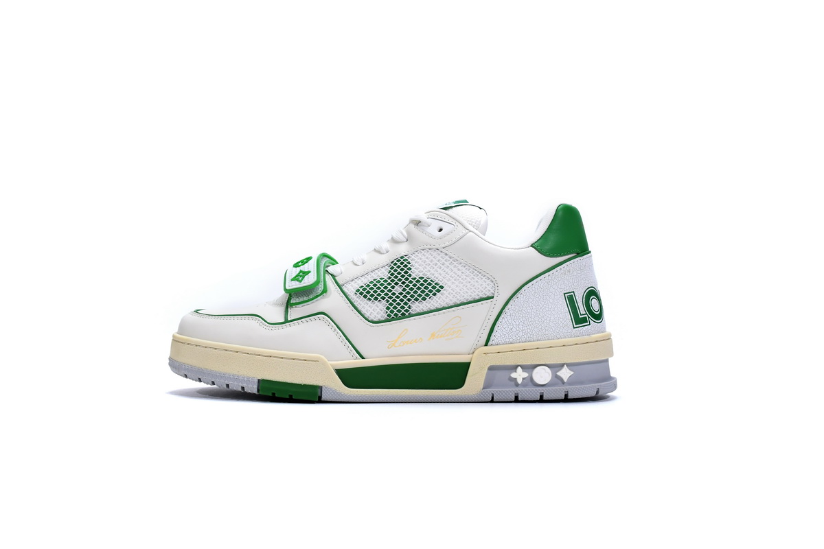 Louis Vuitton Trainer White Green 1A98UX - Premium Designer Footwear Louis Vuitton Trainer White Green 1A98UX - Premium Designer Footwear