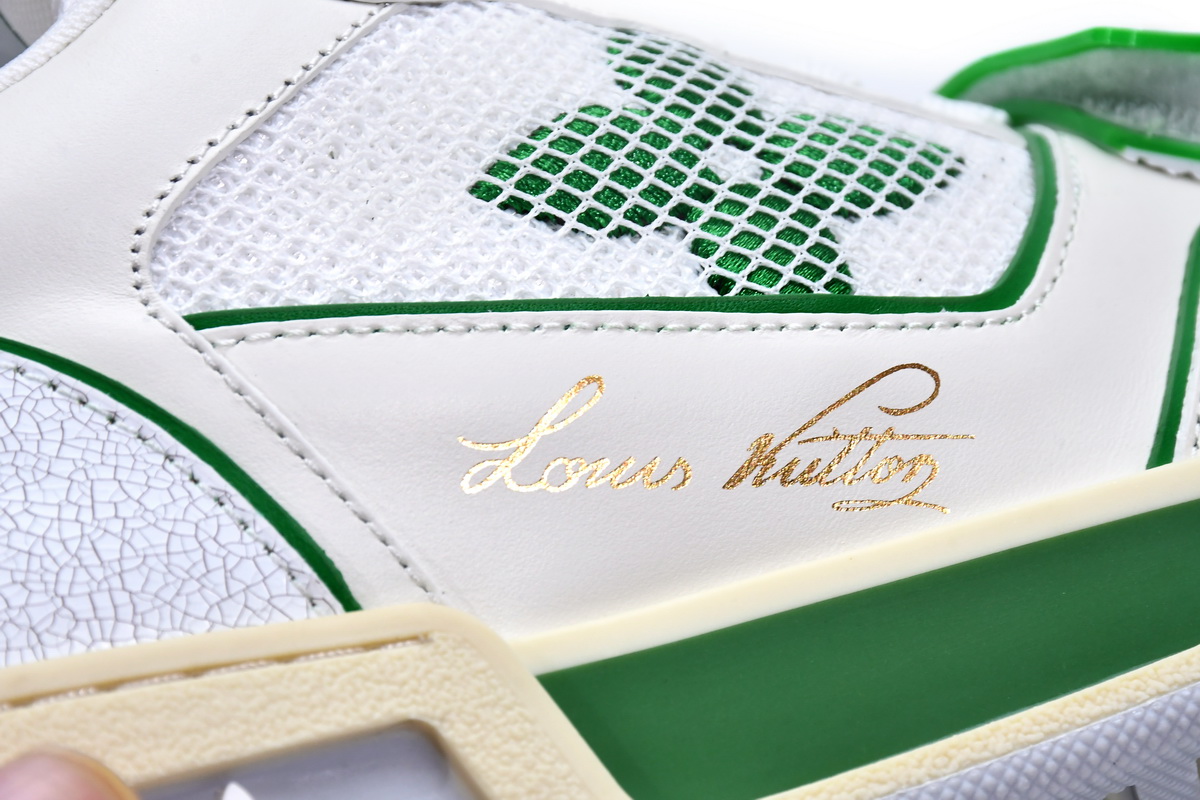 Louis Vuitton Trainer White Green 1A98UX - Premium Designer Footwear Louis Vuitton Trainer White Green 1A98UX - Premium Designer Footwear