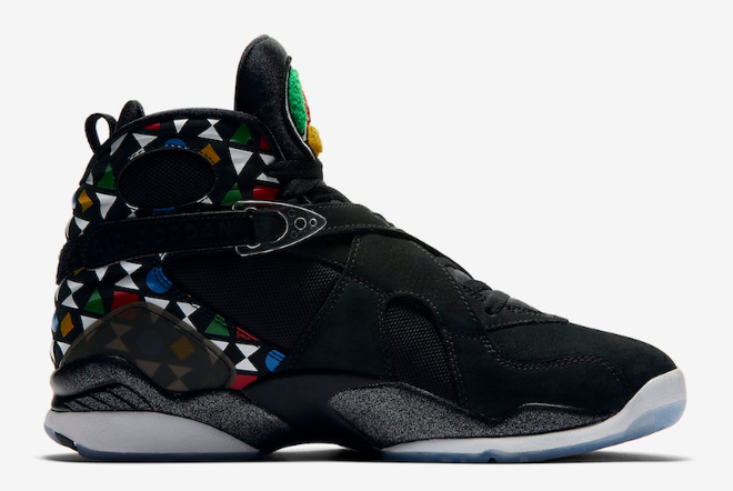 Air Jordan 8 'Quai 54' Black/White-Multi-Color CJ9218-001 - Limited Edition Sneakers