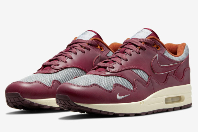 Patta x Nike Air Max 1 'Rush Maroon' Metallic Silver/Rush Maroon DO9549-001 - Stylish Sneakers for Sale Patta x Nike Air Max 1 'Rush Maroon' Metallic Silver/Rush Maroon DO9549-001 - Stylish Sneakers for Sale