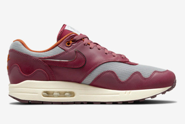 Patta x Nike Air Max 1 'Rush Maroon' Metallic Silver/Rush Maroon DO9549-001 - Stylish Sneakers for Sale Patta x Nike Air Max 1 'Rush Maroon' Metallic Silver/Rush Maroon DO9549-001 - Stylish Sneakers for Sale