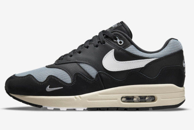 Patta x Nike Air Max 1 'Black' Metallic Silver/White-Black-Coconut Milk DQ0299-001 - Stylish and Sleek Sneakers Patta x Nike Air Max 1 'Black' Metallic Silver/White-Black-Coconut Milk DQ0299-001 - Stylish and Sleek Sneakers
