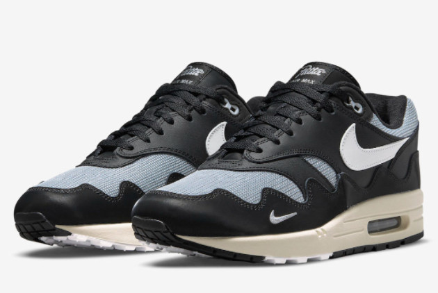 Patta x Nike Air Max 1 'Black' Metallic Silver/White-Black-Coconut Milk DQ0299-001 - Stylish and Sleek Sneakers Patta x Nike Air Max 1 'Black' Metallic Silver/White-Black-Coconut Milk DQ0299-001 - Stylish and Sleek Sneakers
