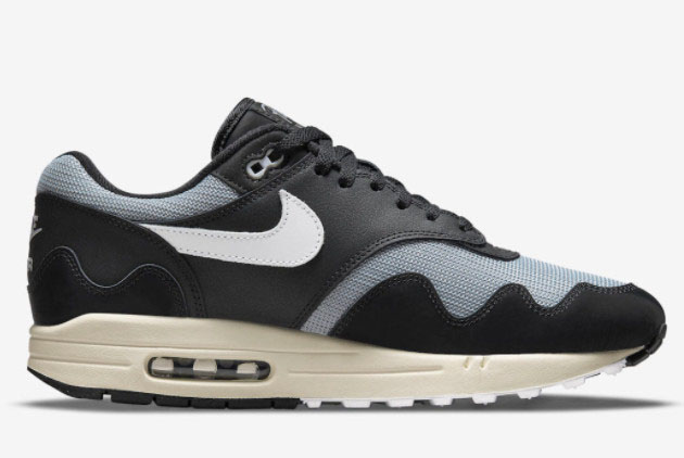Patta x Nike Air Max 1 'Black' Metallic Silver/White-Black-Coconut Milk DQ0299-001 - Stylish and Sleek Sneakers Patta x Nike Air Max 1 'Black' Metallic Silver/White-Black-Coconut Milk DQ0299-001 - Stylish and Sleek Sneakers